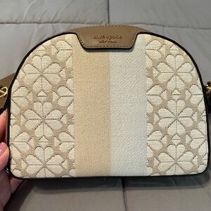Kate Spade Jacquard Flower Stripe Addy Medium Dome Crossbody